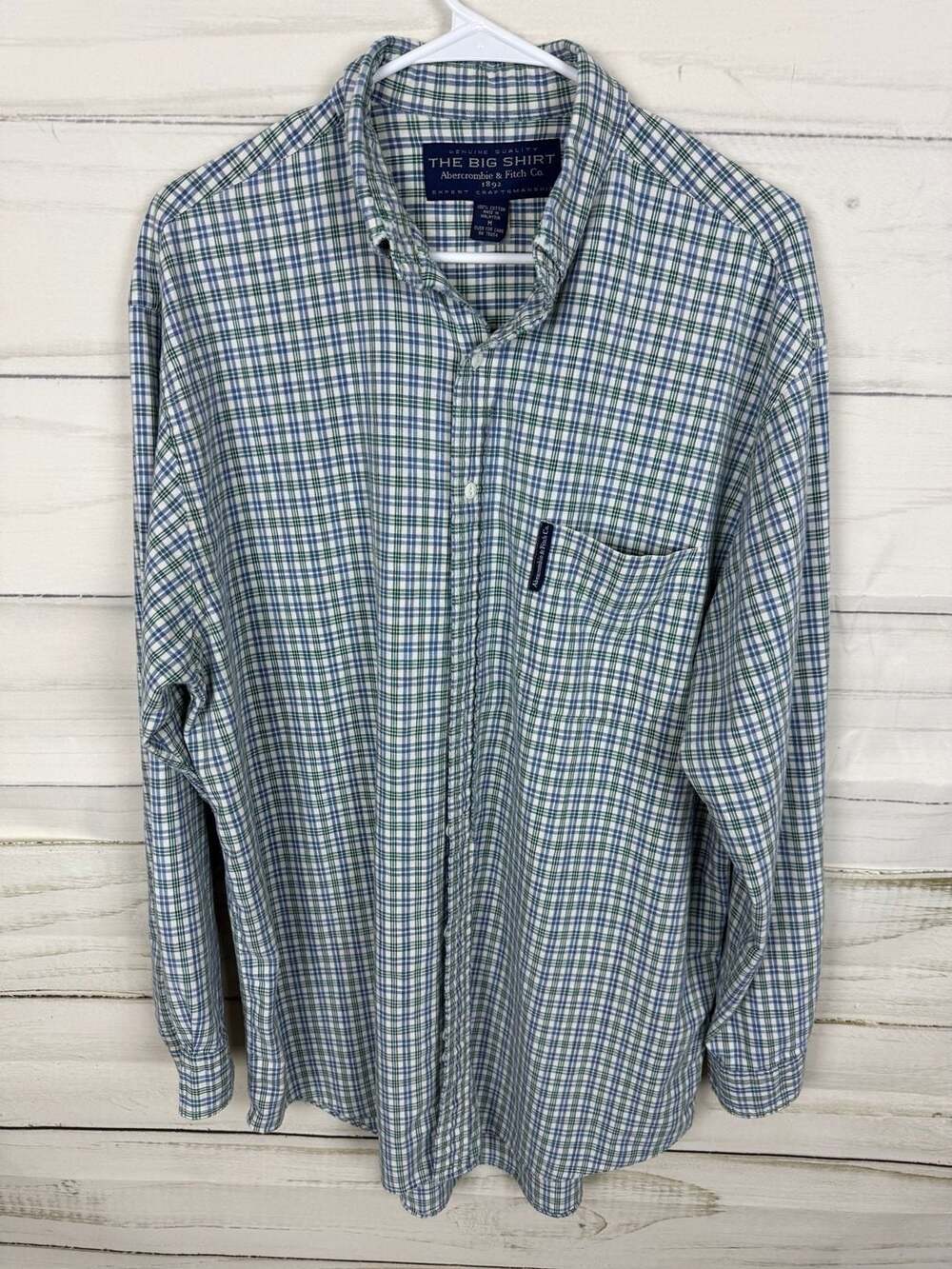Abercrombie & Fitch The Big Shirt Plaid Button Down Shirt Size M